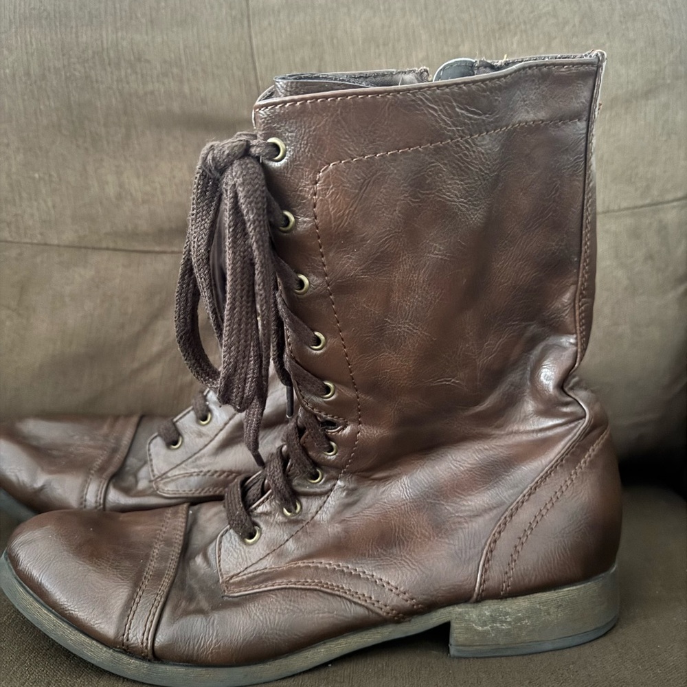 Target Brown Lace-Up Combat Boots size 11